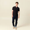 Polo cintré manches courtes en coton noir homme
