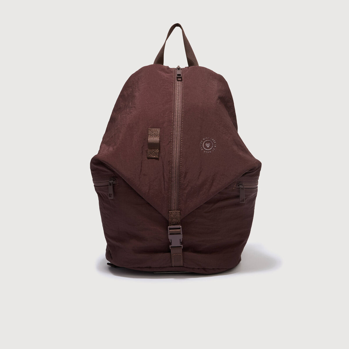 Sac &agrave; dos pliss&eacute; avec doublure bordeaux femme