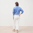 Jeans bootcut cropped taille bascul&eacute;e denim blanc femme