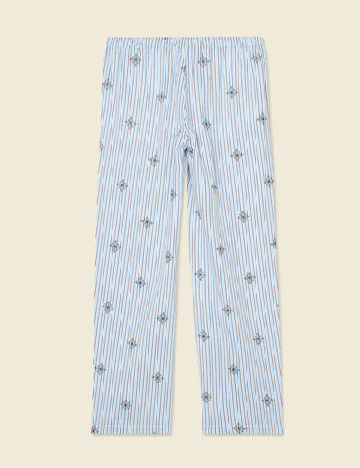 Pantalon droit 7/8ème bleu ciel femme