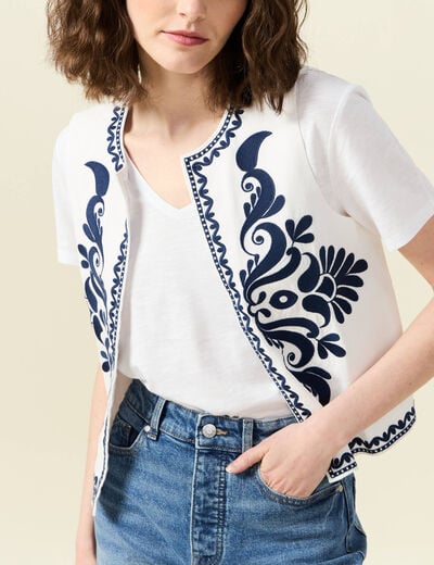 Gilet sans manches ecru femme