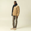 Doudoune col montant manches longues beige homme