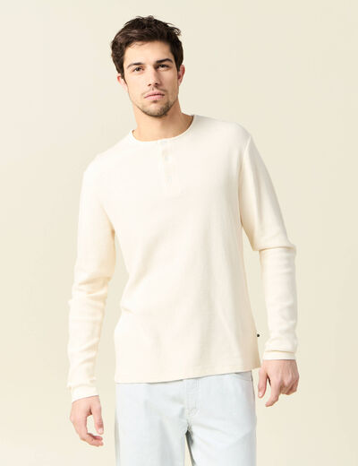 T-shirt manches longues ecru homme