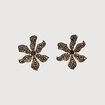 Boucles d'oreilles avec strass noir femme
