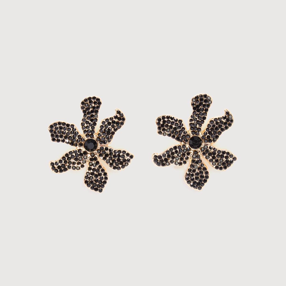 Boucles d'oreilles avec strass noir femme