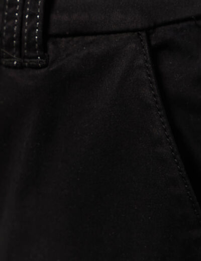 Pantalon chino cigarette noir femme