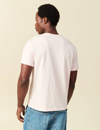 T-shirt en coton manches courtes rose clair homme