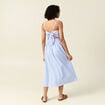 Robe longue trapèze bleu ciel femme
