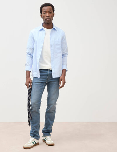 Jeans straight longueur 34 denim double stone homme