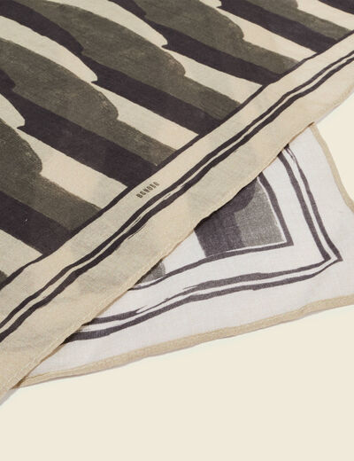 Foulard en coton beige fonce homme