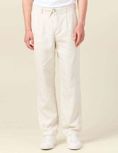Pantalon chino straight ecru homme