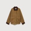 Parka oversize courte col classique camel femme
