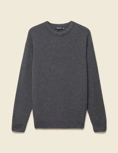Pull manches longues fabriqu&eacute; en France gris fonc&eacute; homme