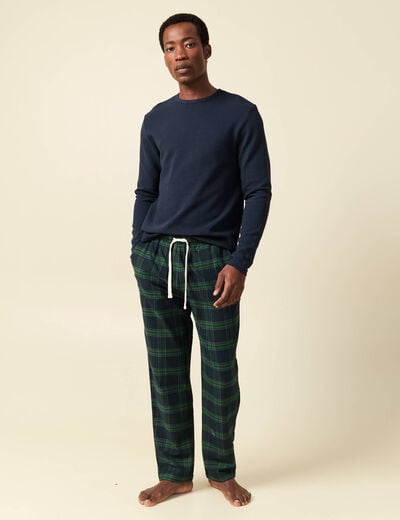 Pyjama haut et bas bleu marine homme