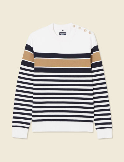 Pull éco-responsable ecru homme