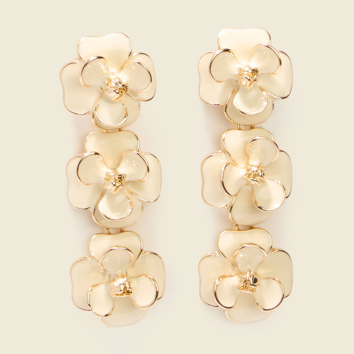 Boucles d'oreilles creme femme