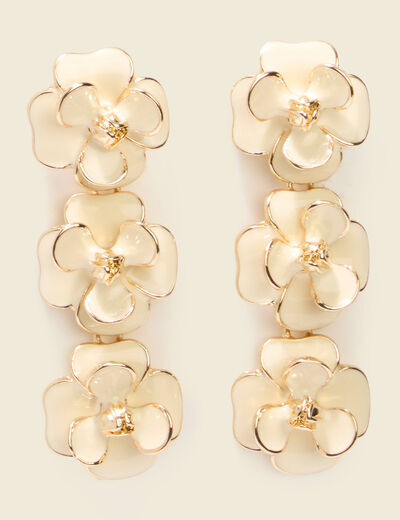 Boucles d'oreilles creme femme