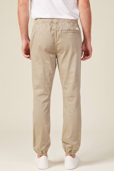 Pantalon battle élastiqué vert kaki homme