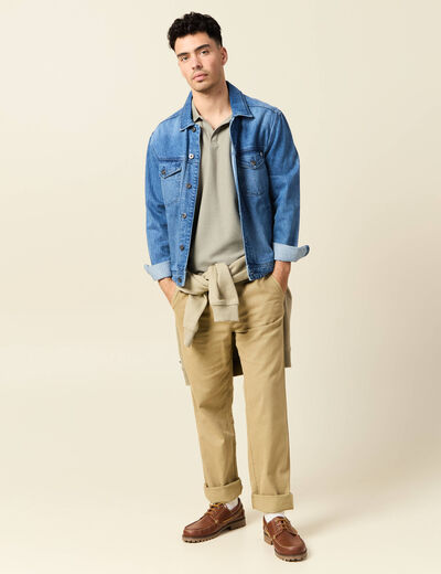 Polo manches courtes gris homme