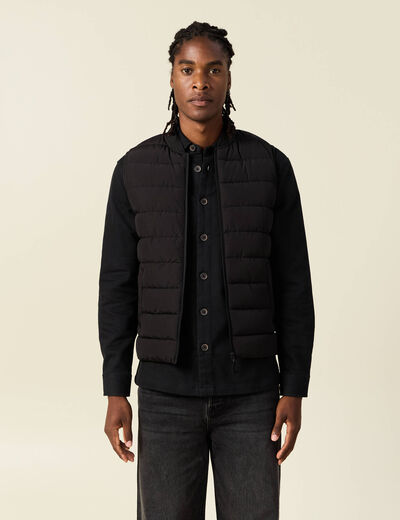 Doudoune courte sans manches noir homme