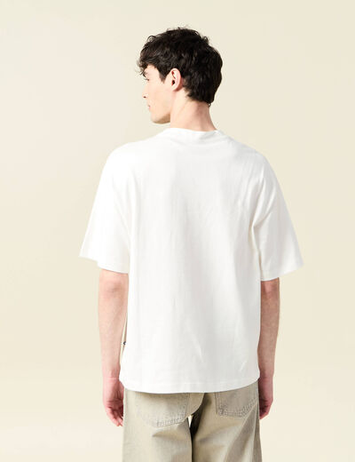 T-shirt oversize en coton ecru homme