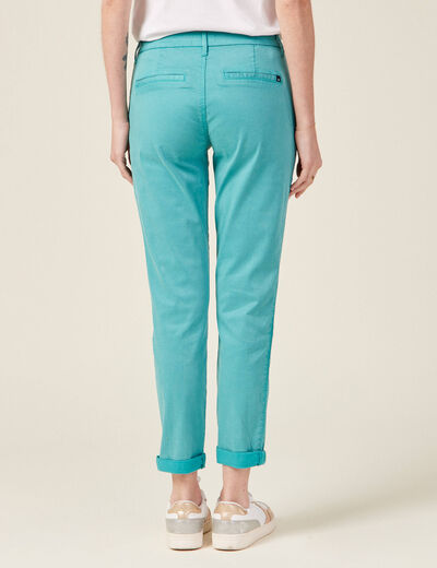 Pantalon chino Instinct bleu turquoise femme