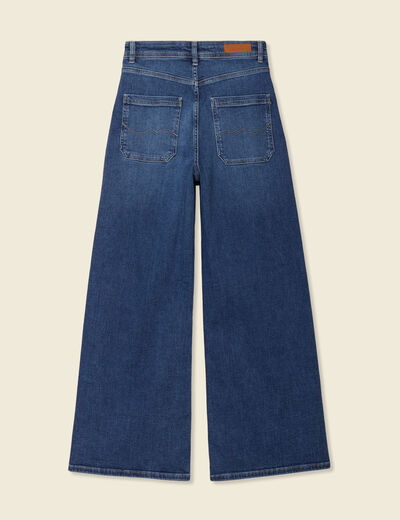 Jeans wide leg taille haute denim stone femme