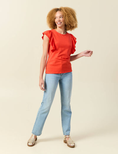 Débardeur sans manches orange foncé femme