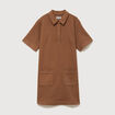 Robe manches courtes marron femme