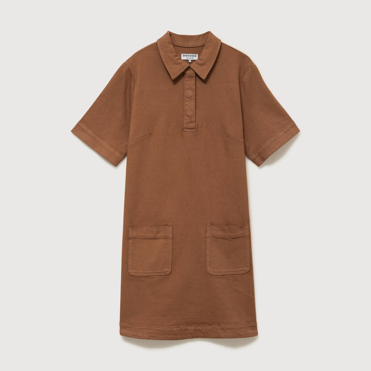 Robe manches courtes marron femme