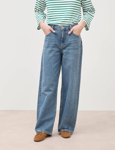 Jeans loose taille standard en coton denim used femme