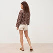 Gilet matelass&eacute; col rond marron femme