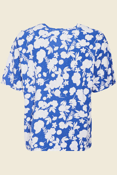 T-shirt manches courtes bleu femme