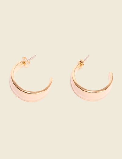 Boucles d'oreilles créoles ecru femme