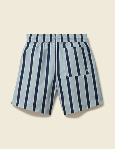Maillot de bain ray&eacute; doubl&eacute; bleu gris homme