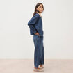 Veste en jeans manches longues denim brut clean femme