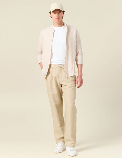Pantalon chino straight beige homme