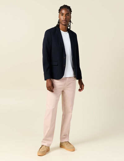 Jeans relax 5 poches rose homme