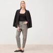 D&eacute;bardeur ajust&eacute; col carr&eacute; noir femme