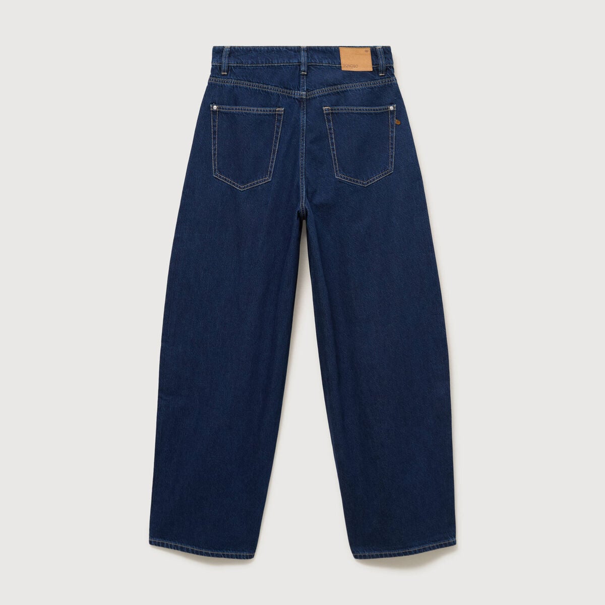 Jeans loose en coton denim brut clean femme