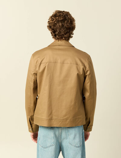 Blouson manches longues doubl&eacute; vert kaki homme