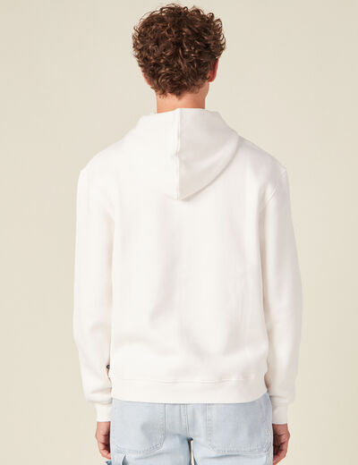 Sweat à capuche ecru homme