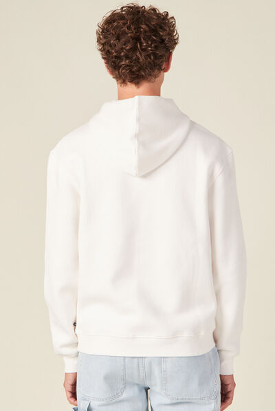 Sweat à capuche ecru homme