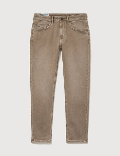 Jeans straight longueur 32 denim denim beige homme