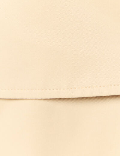 Trench court fluide beige femme