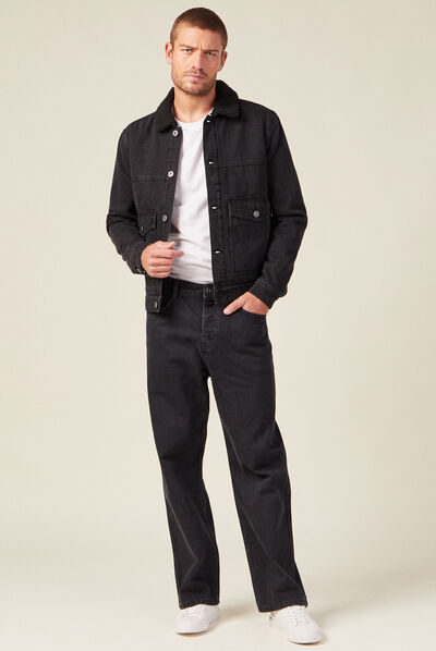 Jeans loose 5 poches denim noir homme