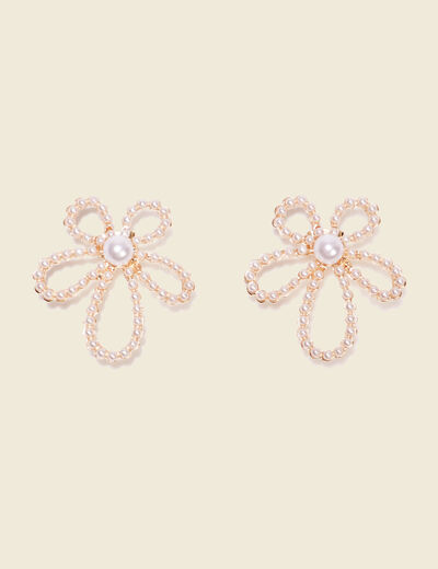 Boucles d'oreilles clous blanc femme
