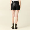 Short similicuir ceinturé noir femme