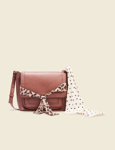 Sac avec foulards marron foncé femme