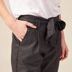 Pantalon paperbag gris femme
